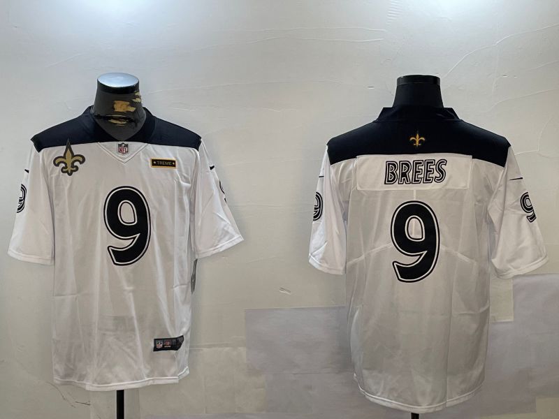 Men New Orleans Saints #9 Brees White City Edition 2024 Nike Limited NFL Jersey style 4